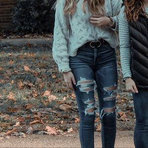 dark wash curvy american eagle jeans